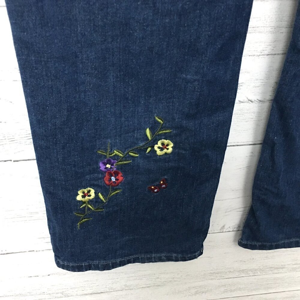 Vintage Todd Oldham TO2 Women's Jeans Wide Leg Embroidered Hippie size 28x33 - Picture 4 of 10